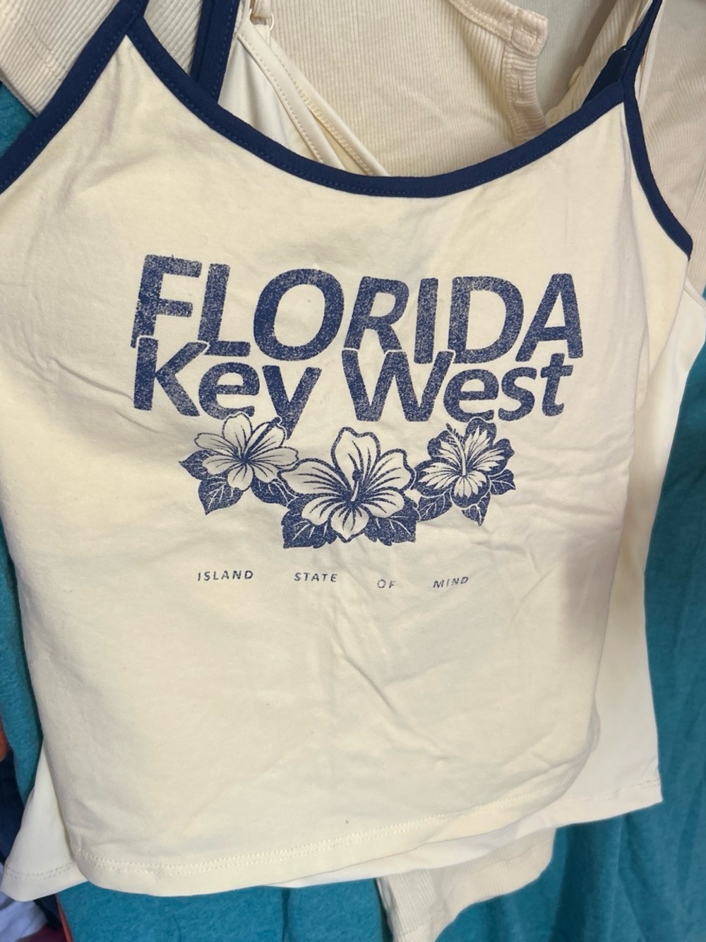 Streetwear Society White Tank with Navy Graphic Trim